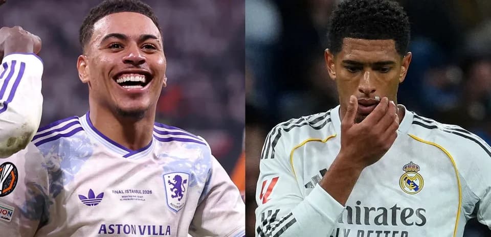 Deux joueurs de football, l'un souriant, l'autre pensif