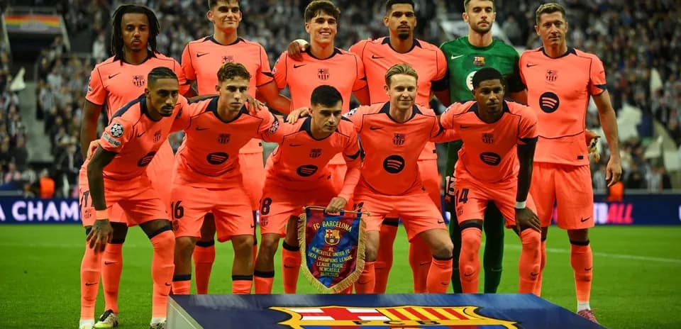 Équipe du FC Barcelone avant le match