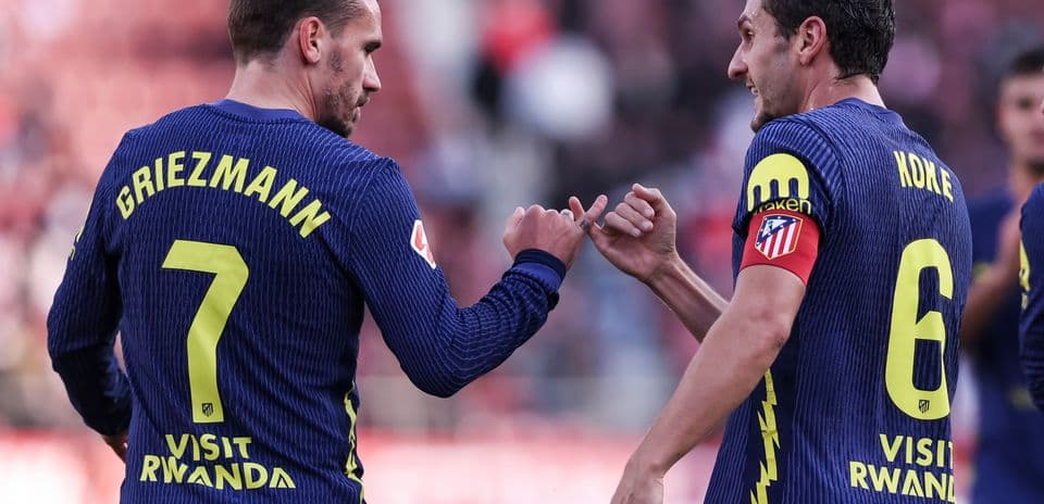 Griezmann et Koke célébrant un moment du match