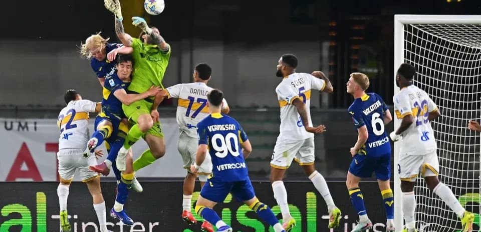Action lors du match Hellas Verona contre Lecce