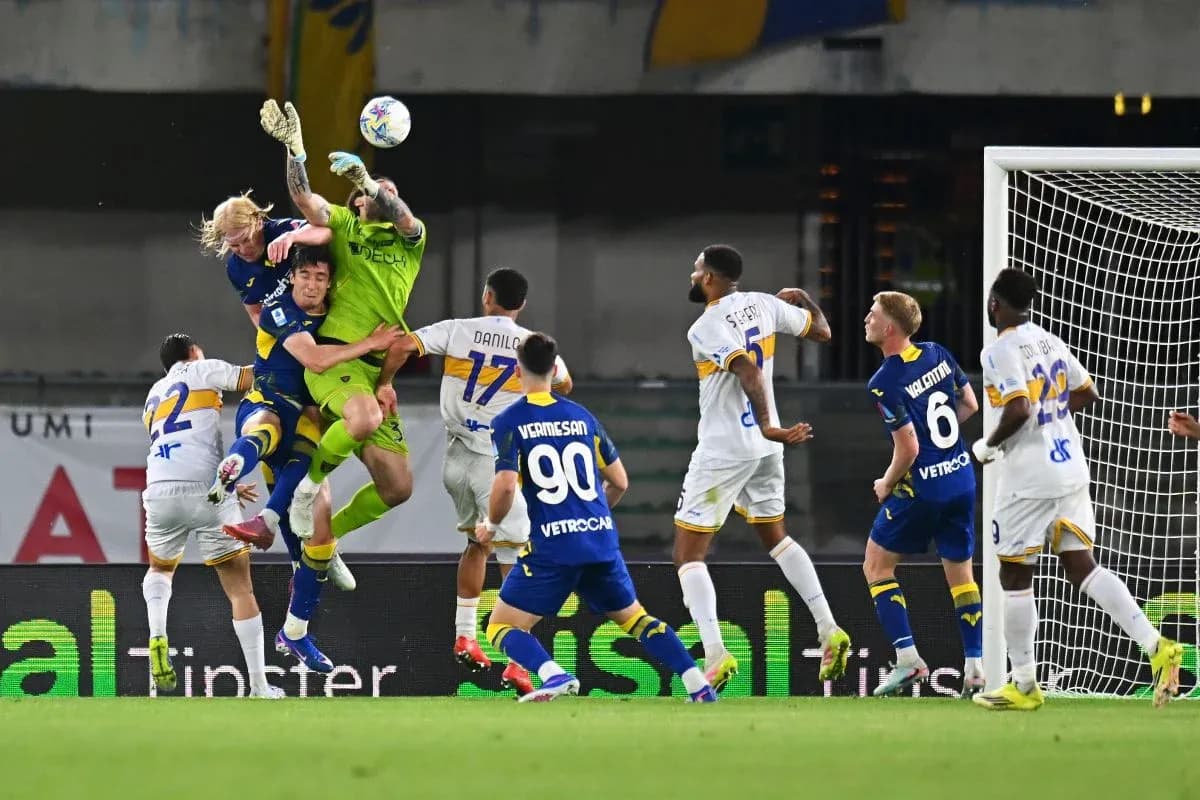 Action lors du match Hellas Verona contre Lecce
