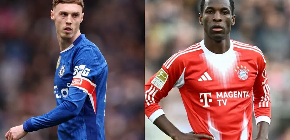 Joueurs de Chelsea et Bayern Munich sur le terrain