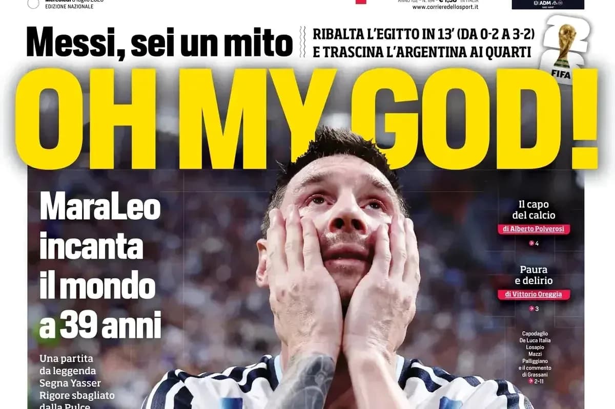 Lionel Messi avec les mains sur le visage après un match