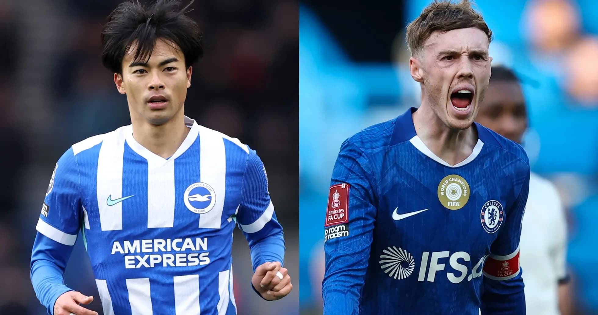 Joueurs de Brighton et Chelsea pendant le match