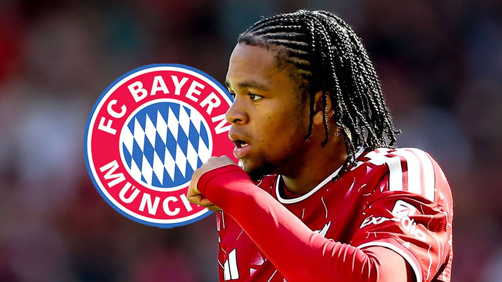 Joueur en maillot du Bayern Munich célébrant