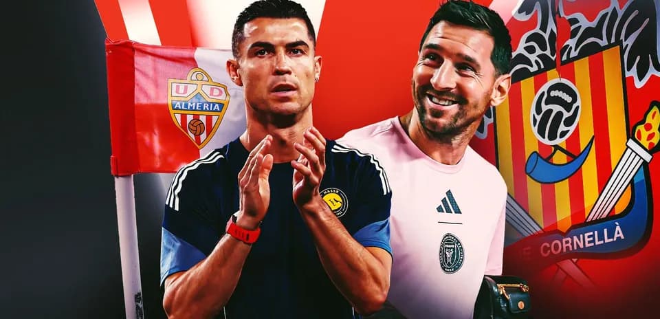 Crisiano Ronaldo et un gardien près des drapeaux