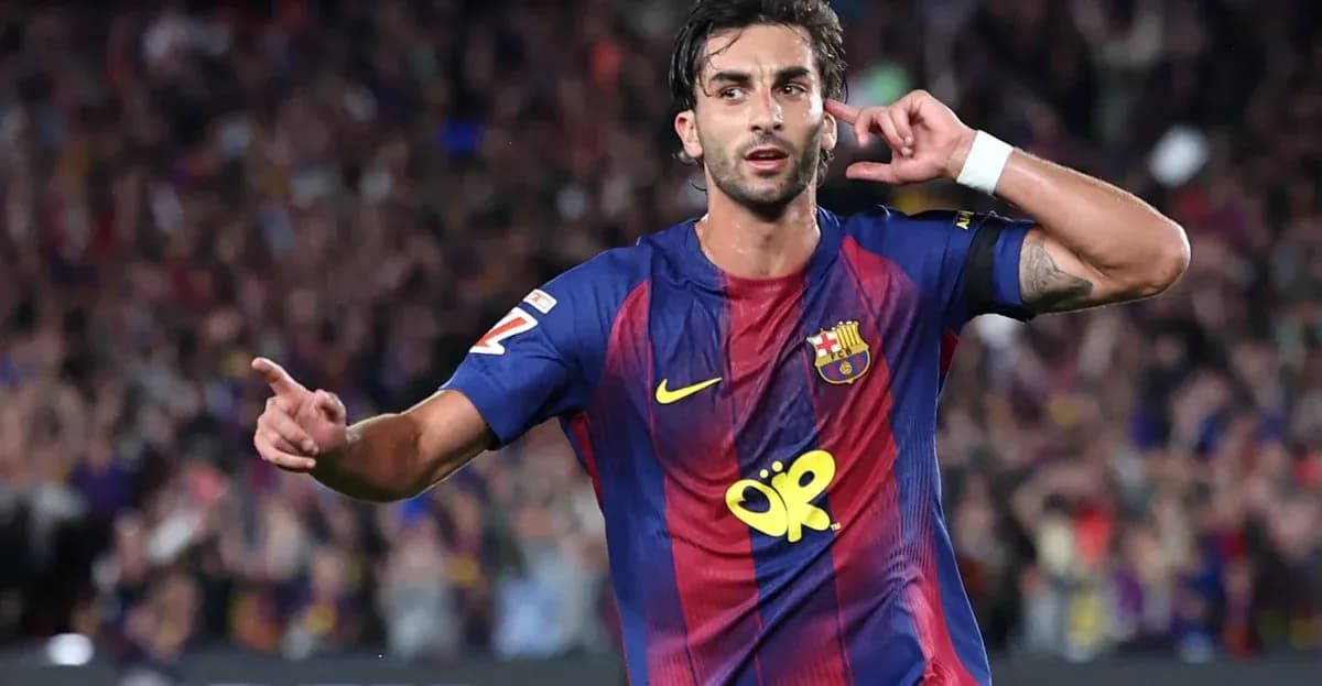Joueur de Barcelone célébrant un but au stade