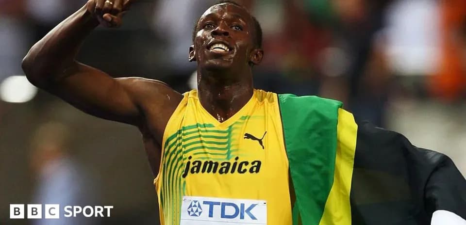 Athlète jamaïcain célébrant après une victoire
