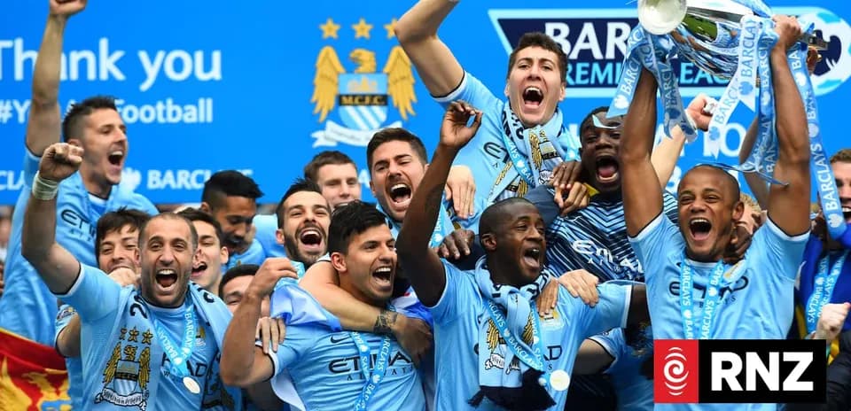 Joueurs de Manchester City célébrant un titre
