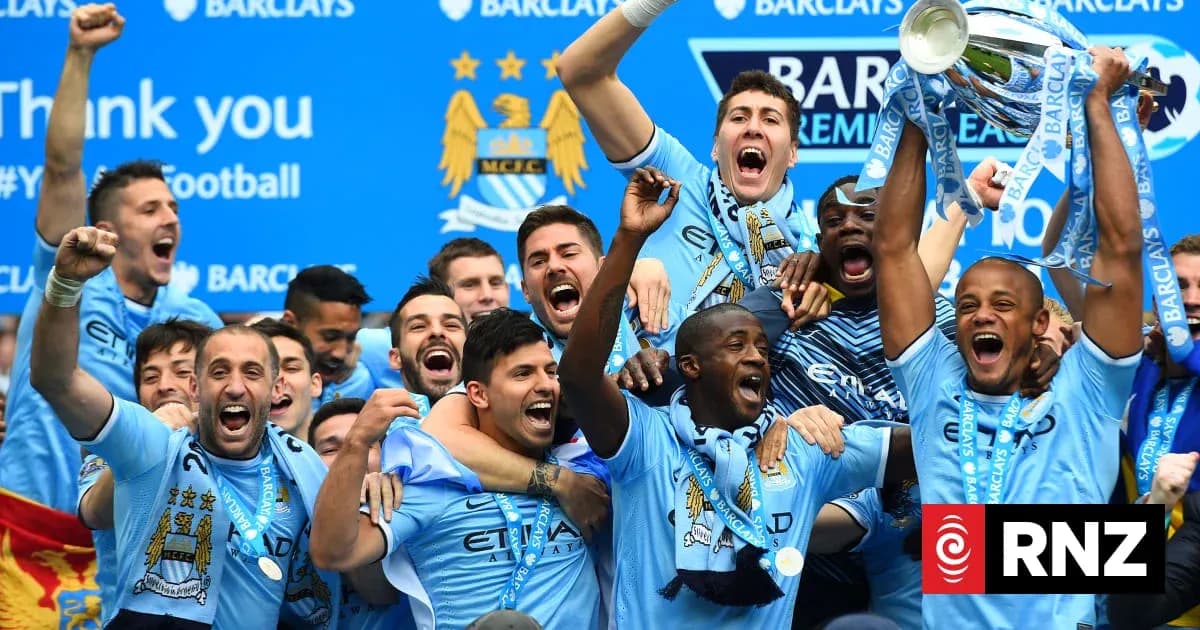 Joueurs de Manchester City célébrant un titre