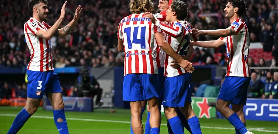 Joueurs d'Atlético célébrant un but