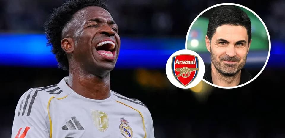 Vinícius Jr. célébrant avec le maillot du Real Madrid