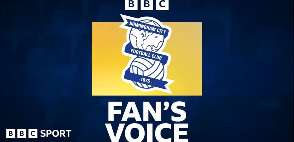 Logo de Birmingham City Football Club avec texte 'FAN'S VOICE'