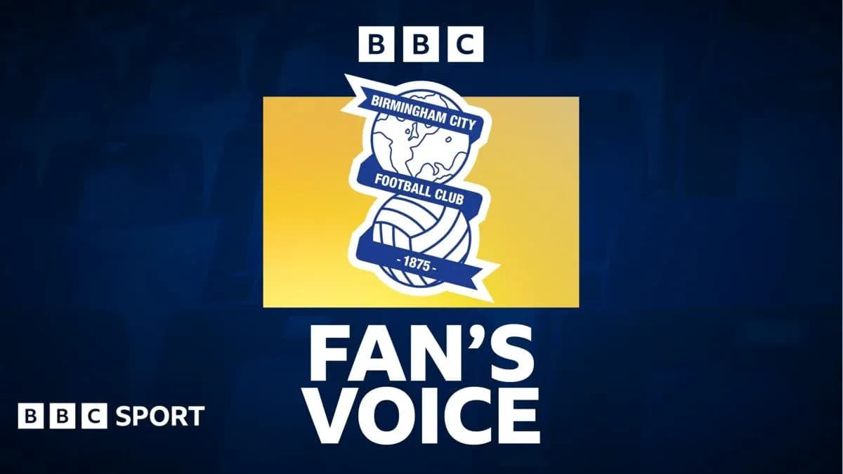 Logo de Birmingham City Football Club avec texte 'FAN'S VOICE'