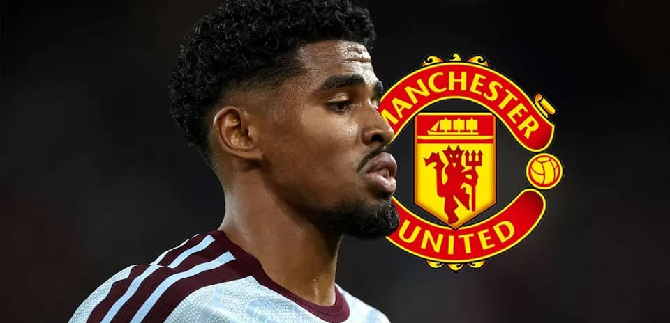 Joueur de Manchester United avec logo en arrière-plan