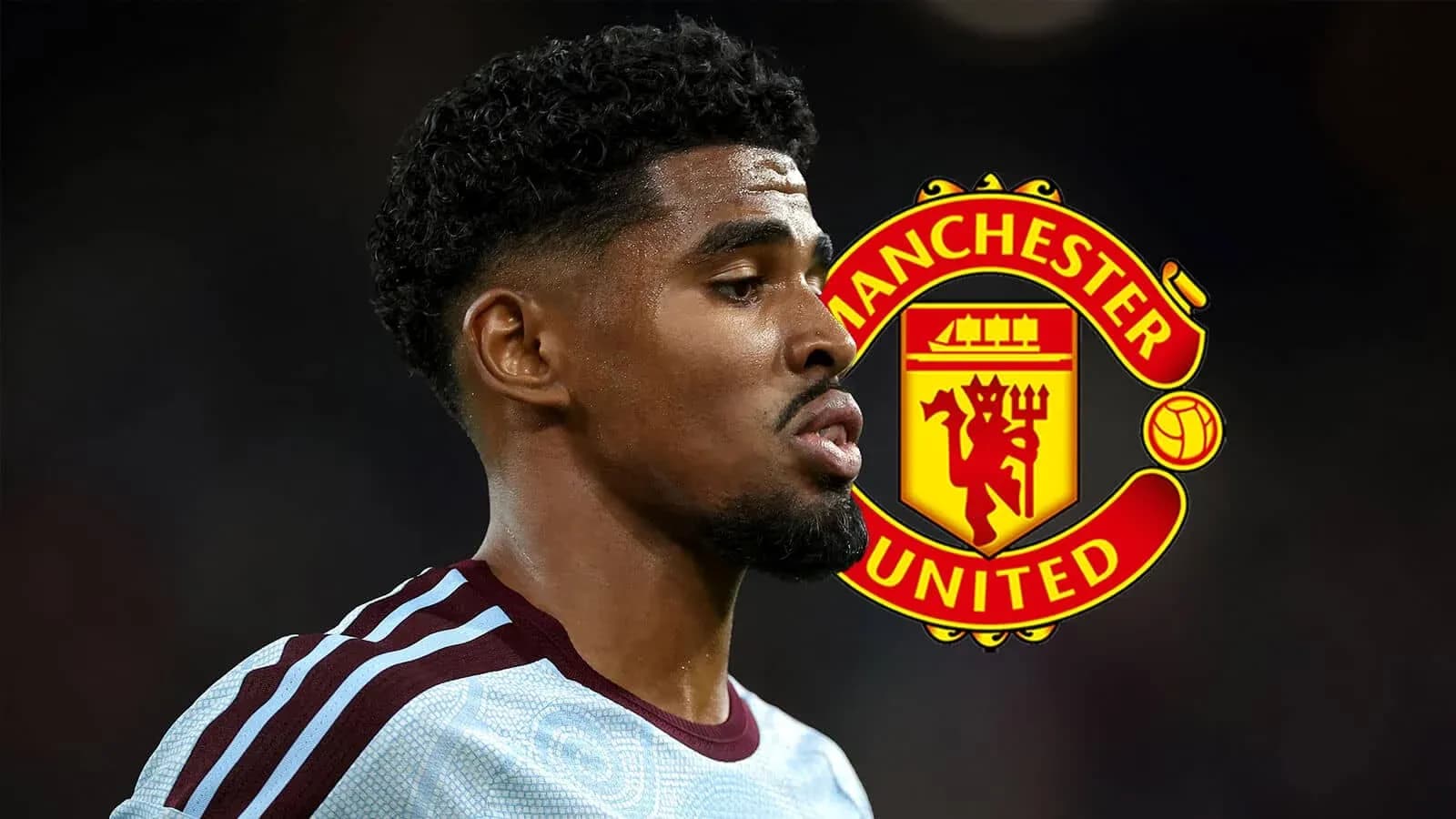 Joueur de Manchester United avec logo en arrière-plan