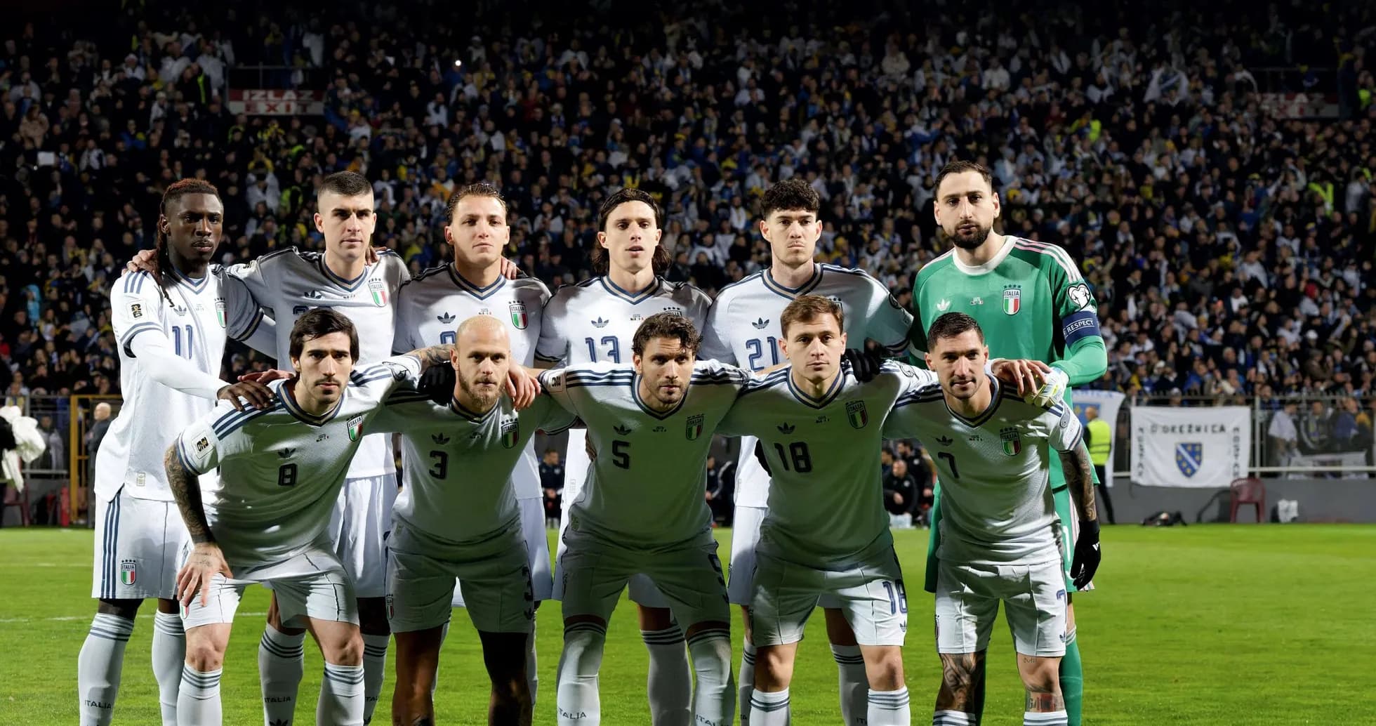 Équipe nationale italienne posant avant le match