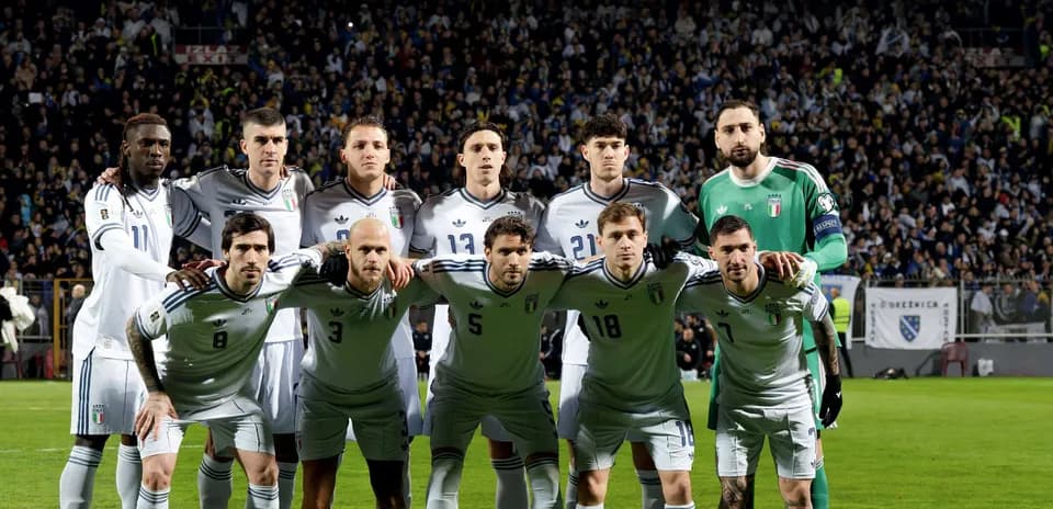 Équipe nationale italienne posant avant le match