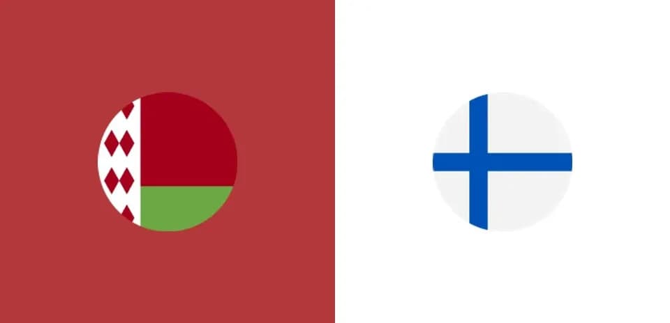 Drapeaux de la Biélorussie et de la Finlande