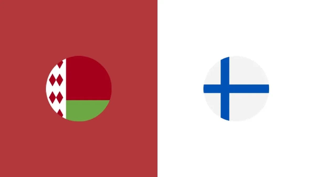 Drapeaux de la Biélorussie et de la Finlande