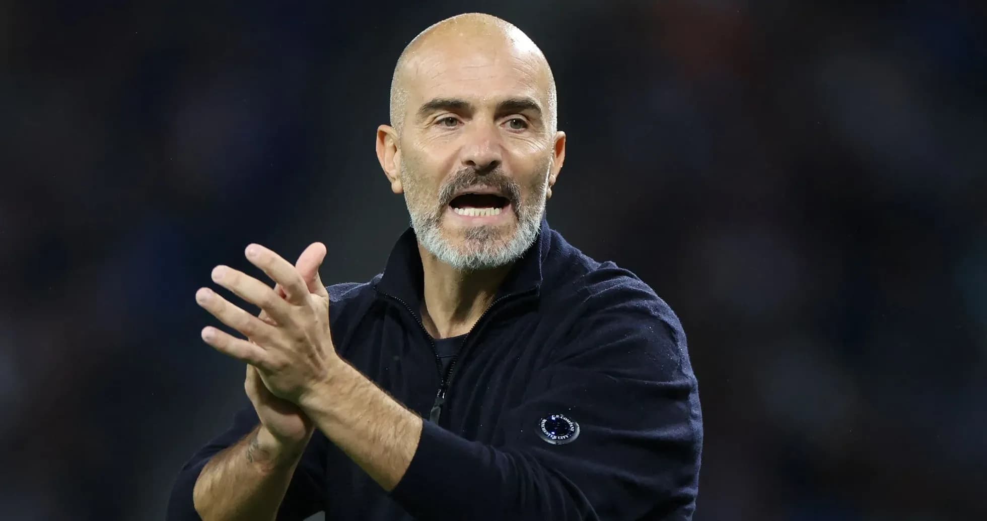 Entraîneur applaudit sur la touche lors du match
