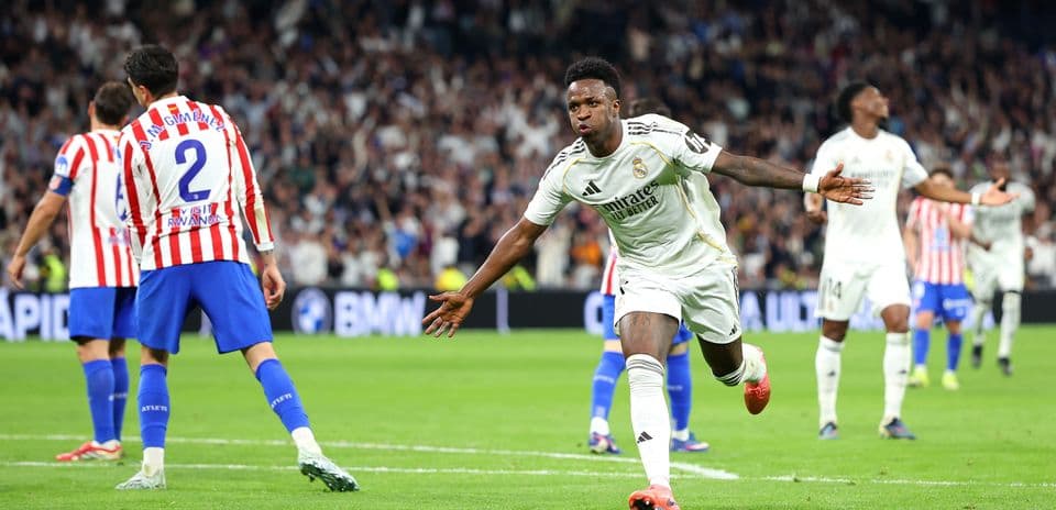 Vinícius Júnior célébrant un but contre l'Atlético
