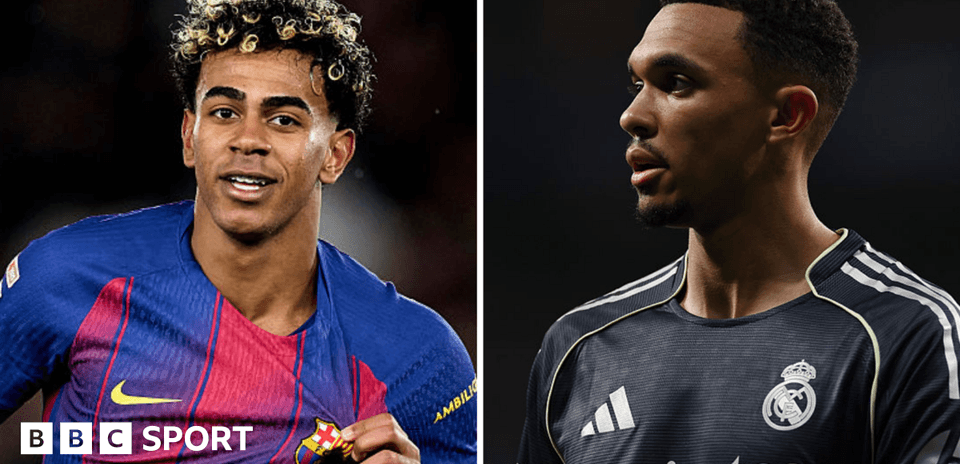 Joueurs de Barcelone et Madrid en portrait