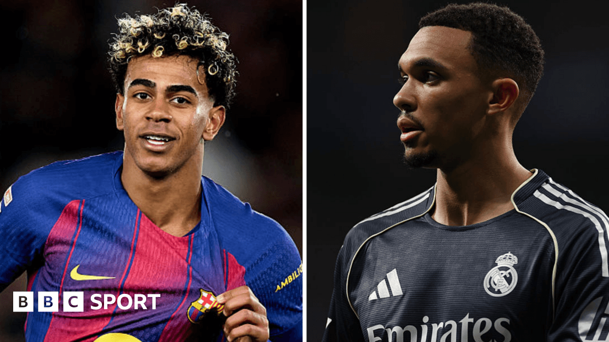 Joueurs de Barcelone et Madrid en portrait