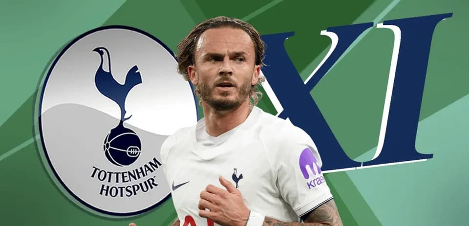 Joueur de Tottenham Hotspur avec le logo de l'équipe