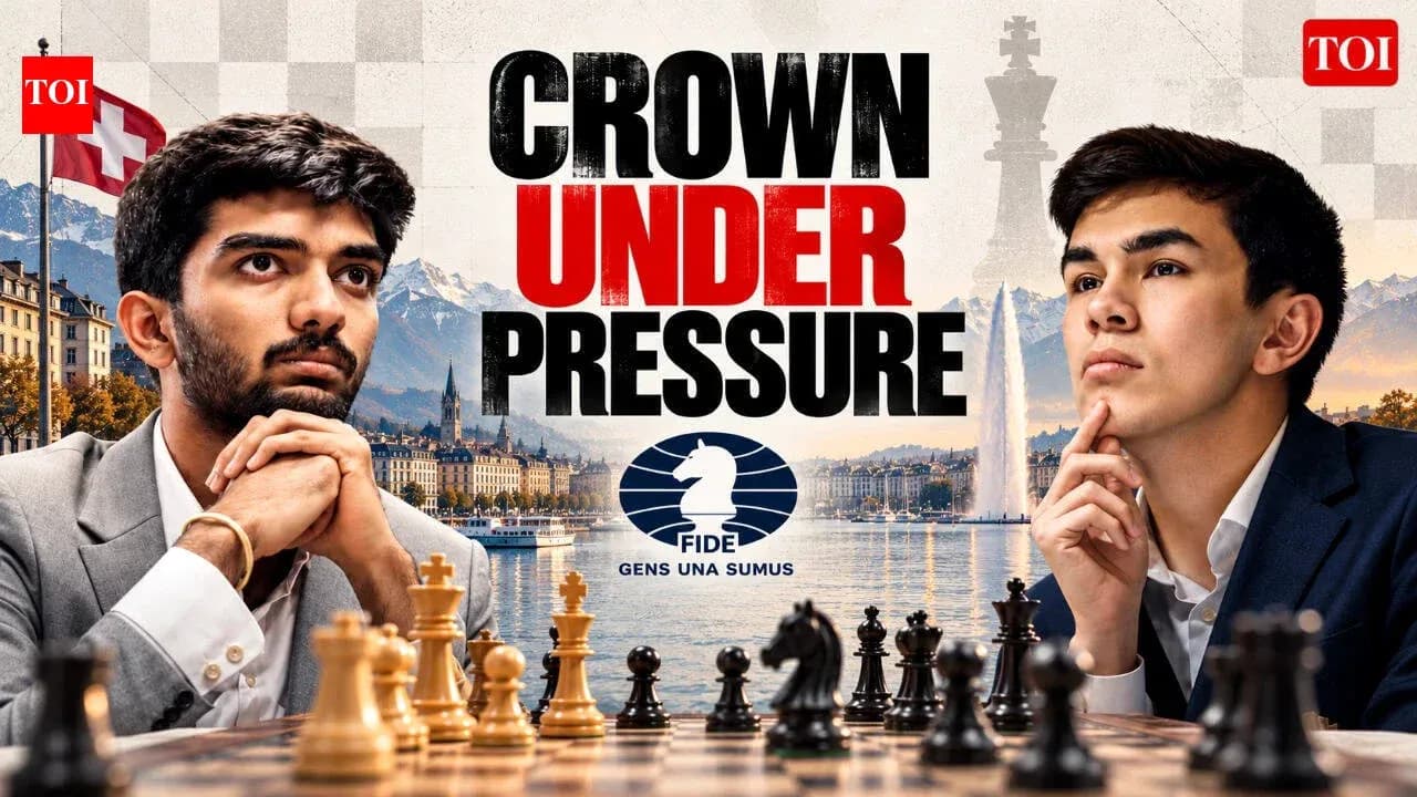 Deux joueurs d'échecs en compétition sur fond de paysage
