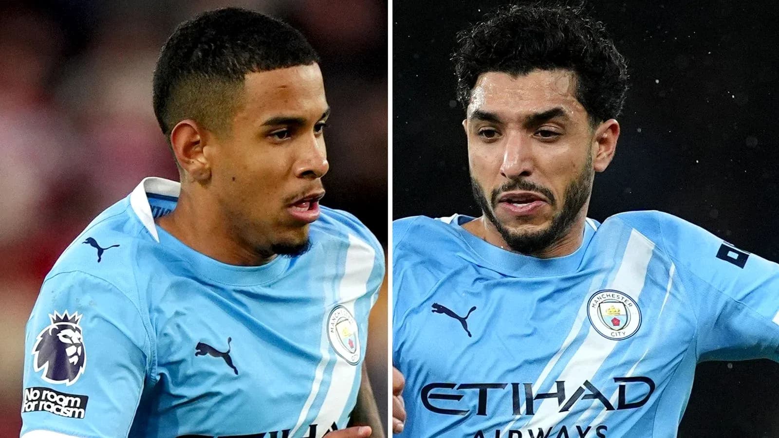 Deux joueurs de Manchester City en action