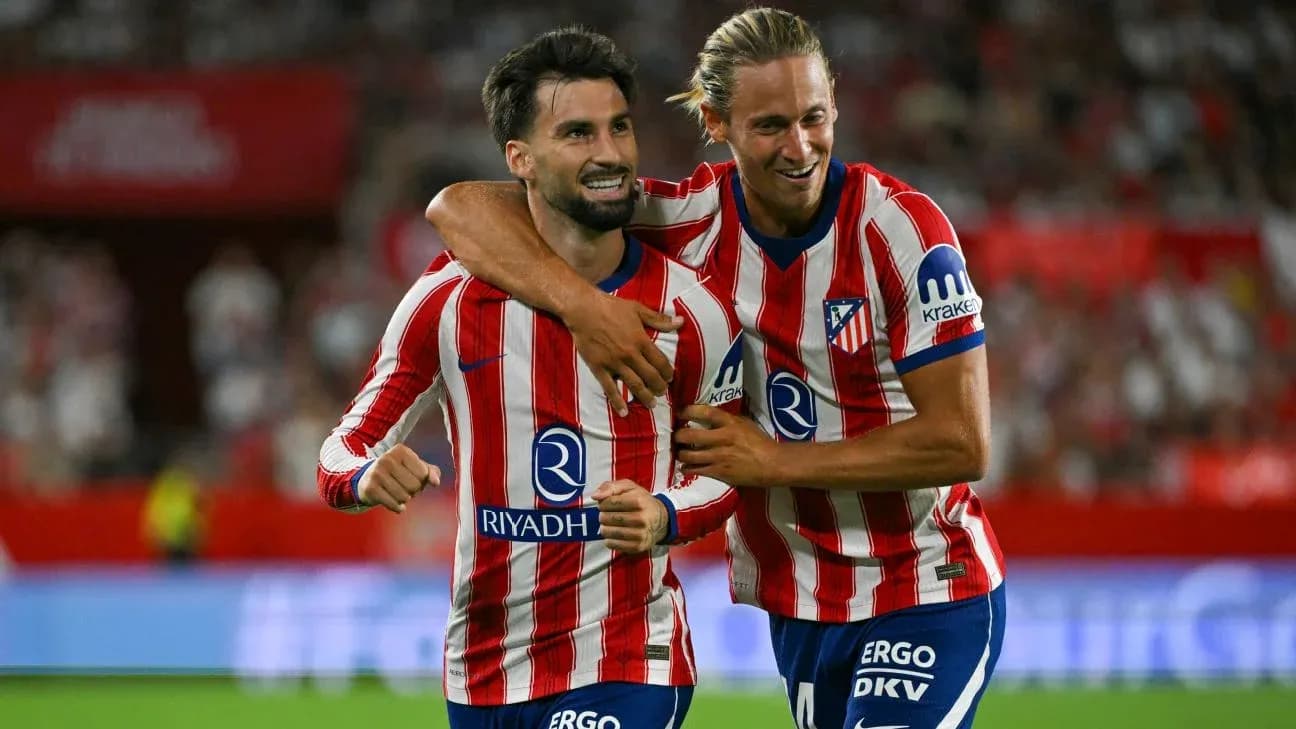 Joueurs d'Atletico Madrid célébrant un but