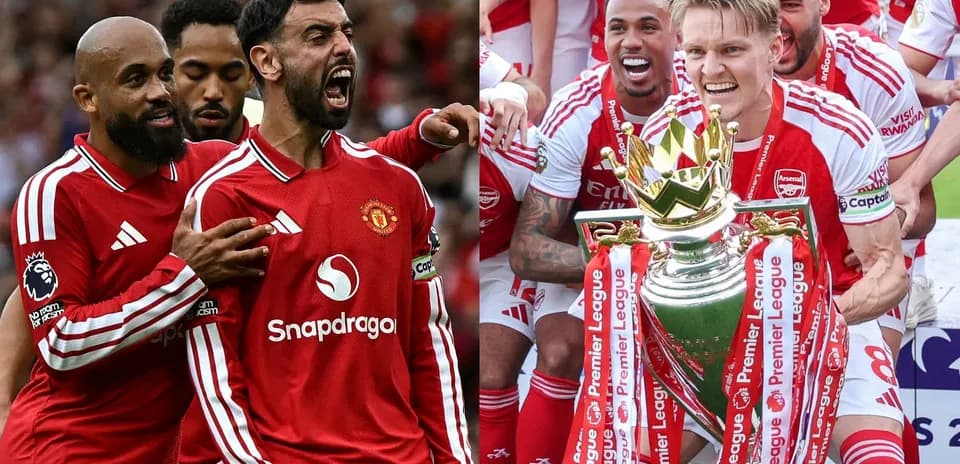 Joueurs de Manchester United et Arsenal célébrant des succès