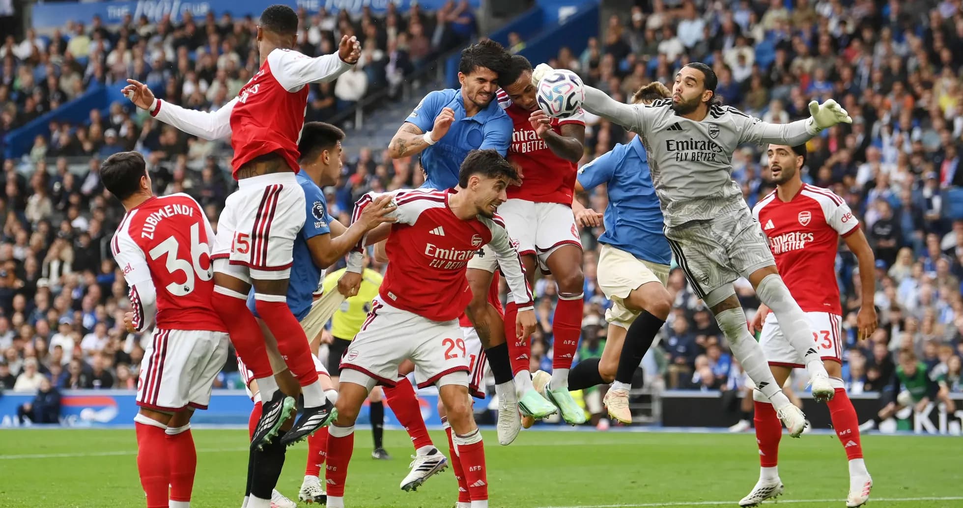 Action durant le match Brighton contre Arsenal
