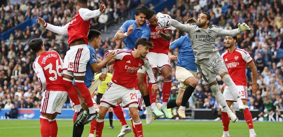 Action durant le match Brighton contre Arsenal