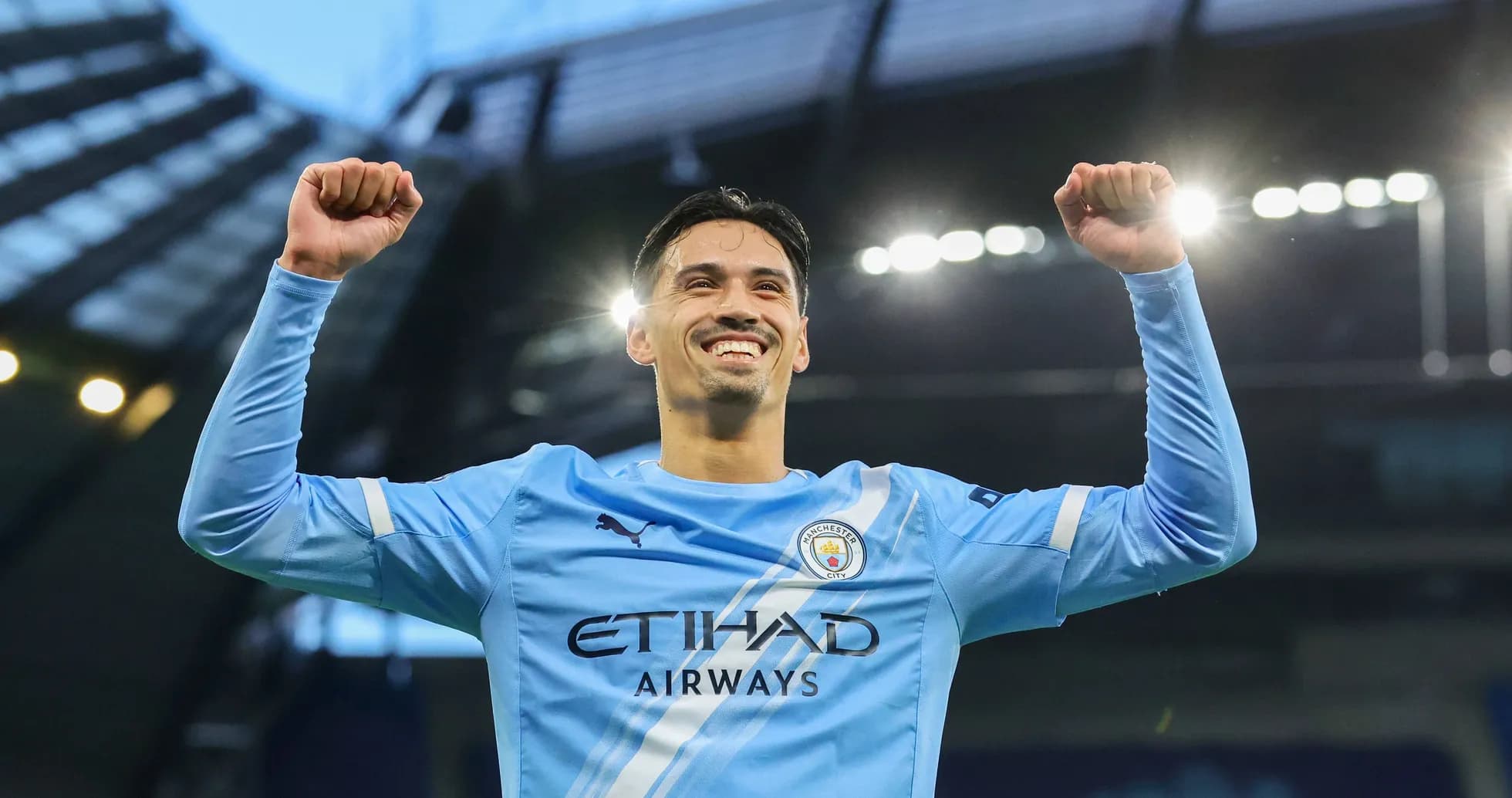 Joueur de Manchester City célébrant une victoire
