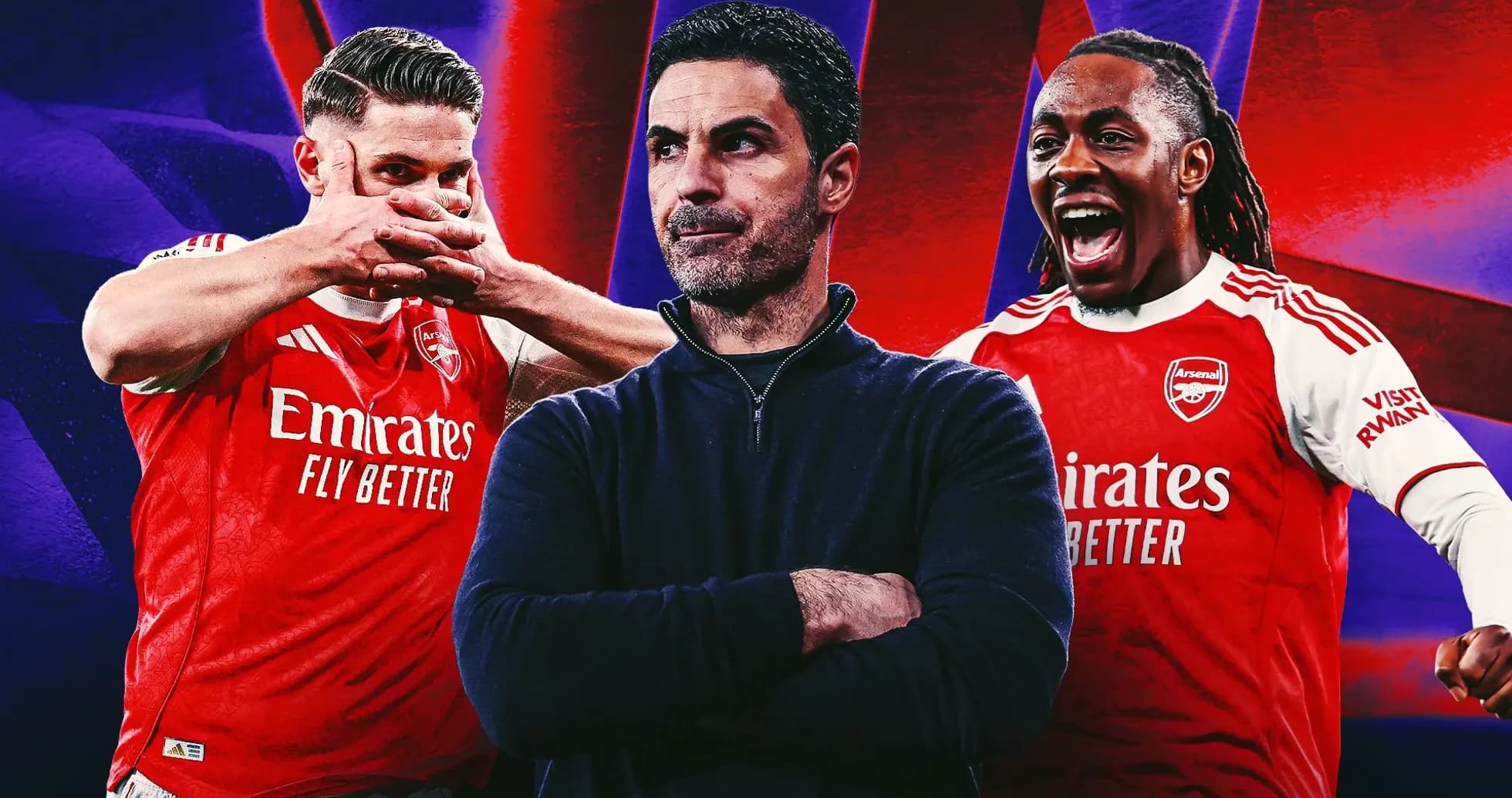 Entraîneur et joueurs d'Arsenal célébrant ensemble