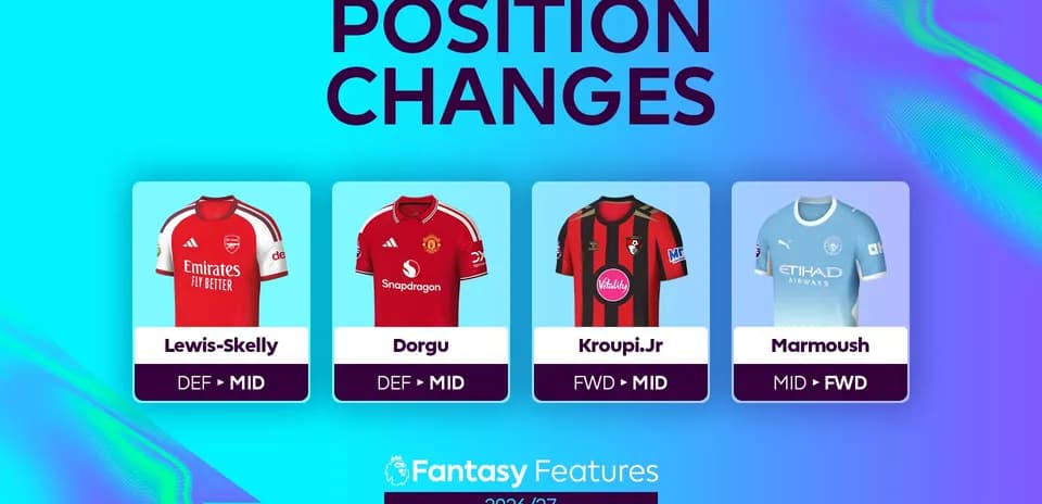 Changements de position des joueurs pour la saison 2026/27