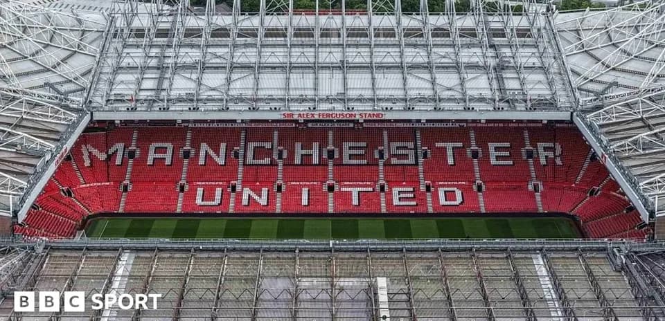 Vue aérienne du stade de Manchester United