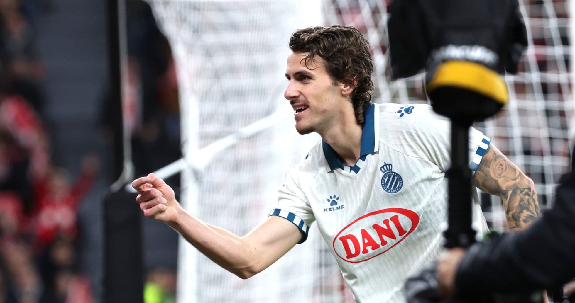 Un joueur d'Espanyol célébrant un but