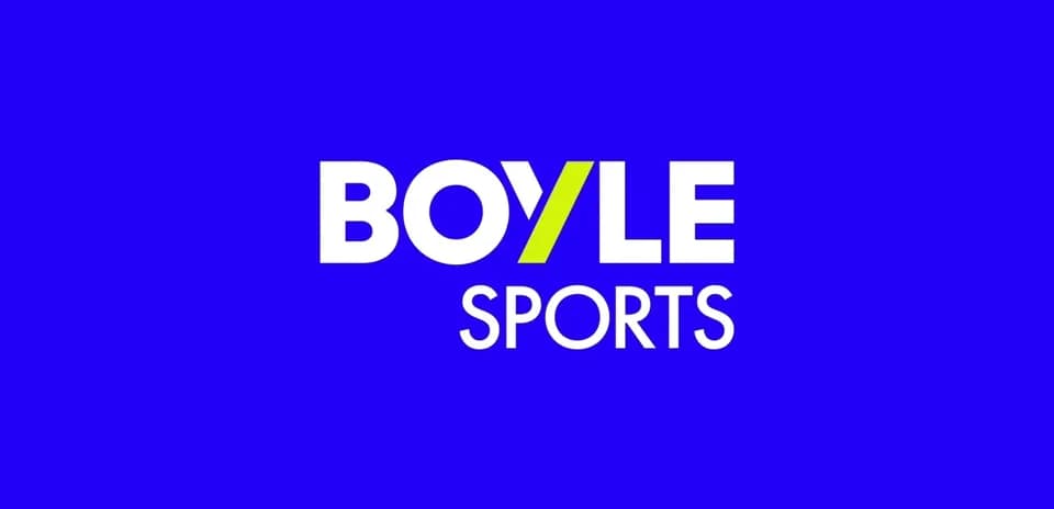 Logo de Boyle Sports sur fond bleu