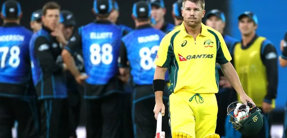 David Warner walking off the field after dismissal