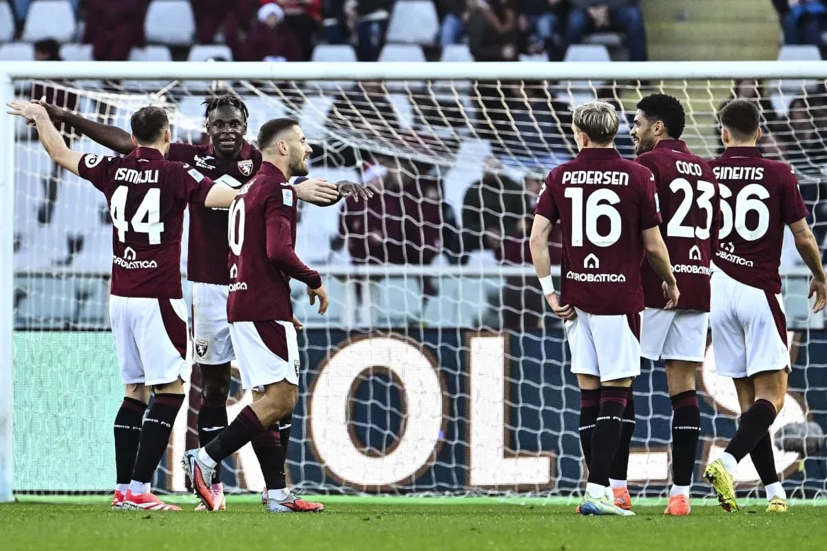 Joueurs de Torino célébrant un but