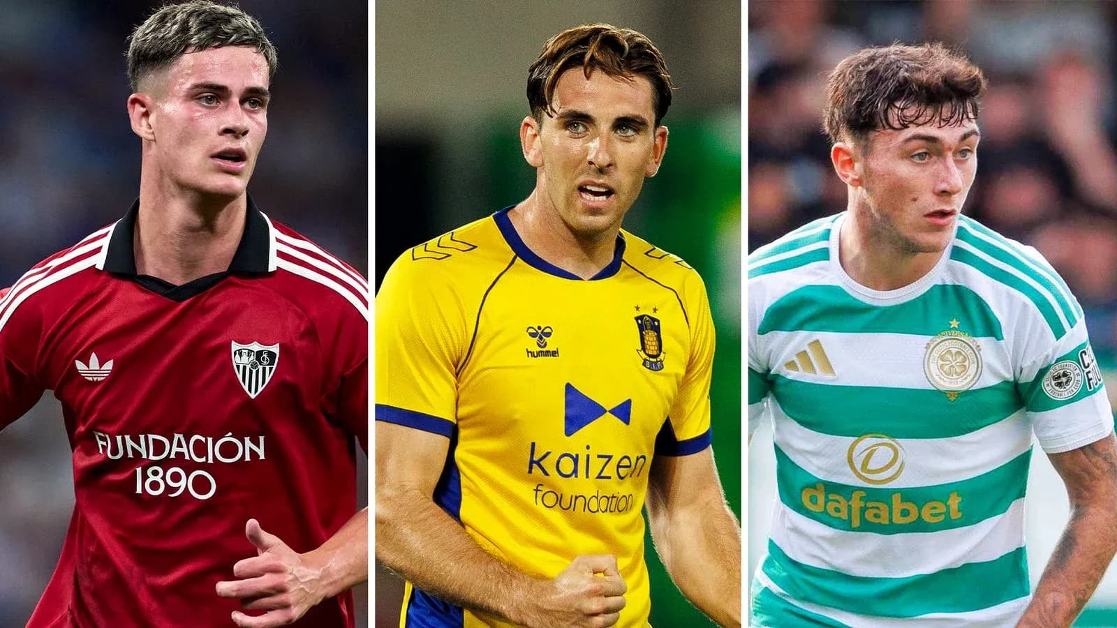 Trois joueurs de football en action sur le terrain