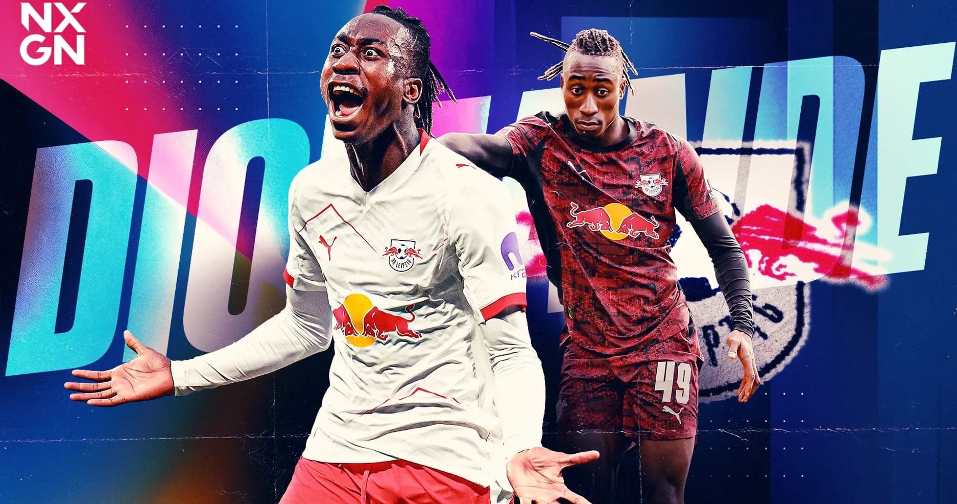 Dioh Keita celebrating a goal for RB Leipzig