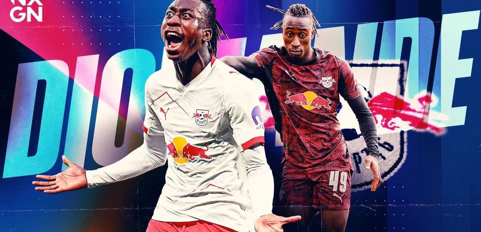 Dioh Keita celebrating a goal for RB Leipzig