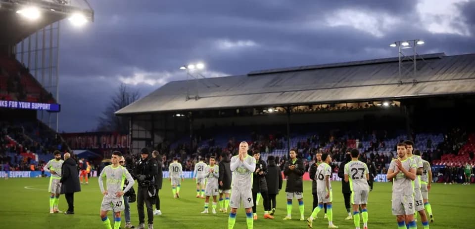 Joueurs de Manchester City après le match