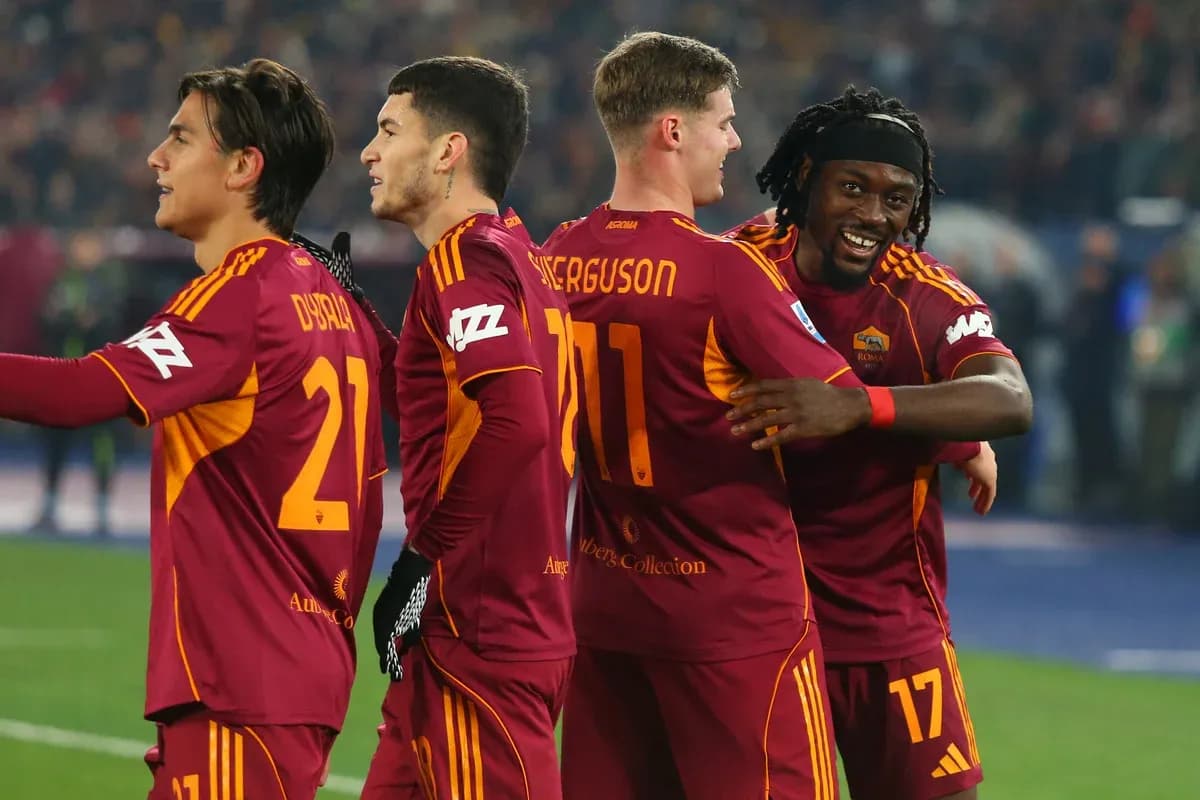 Joueurs de l'AS Roma célébrant un but