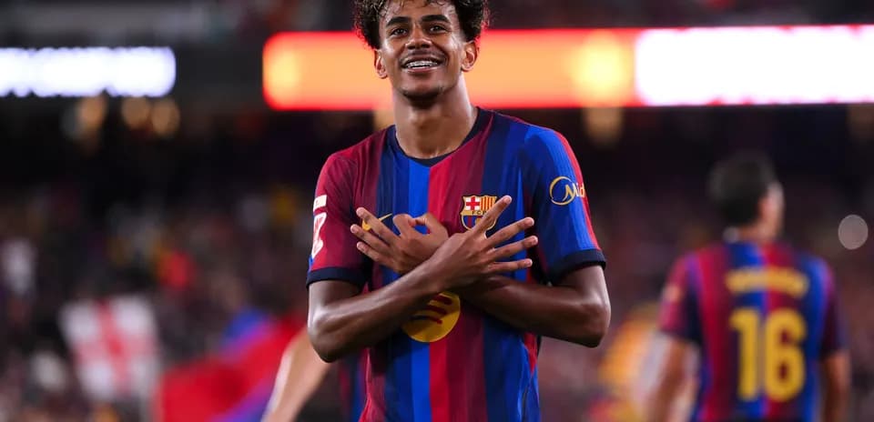 Joueur de Barcelone célébrant un but au stade