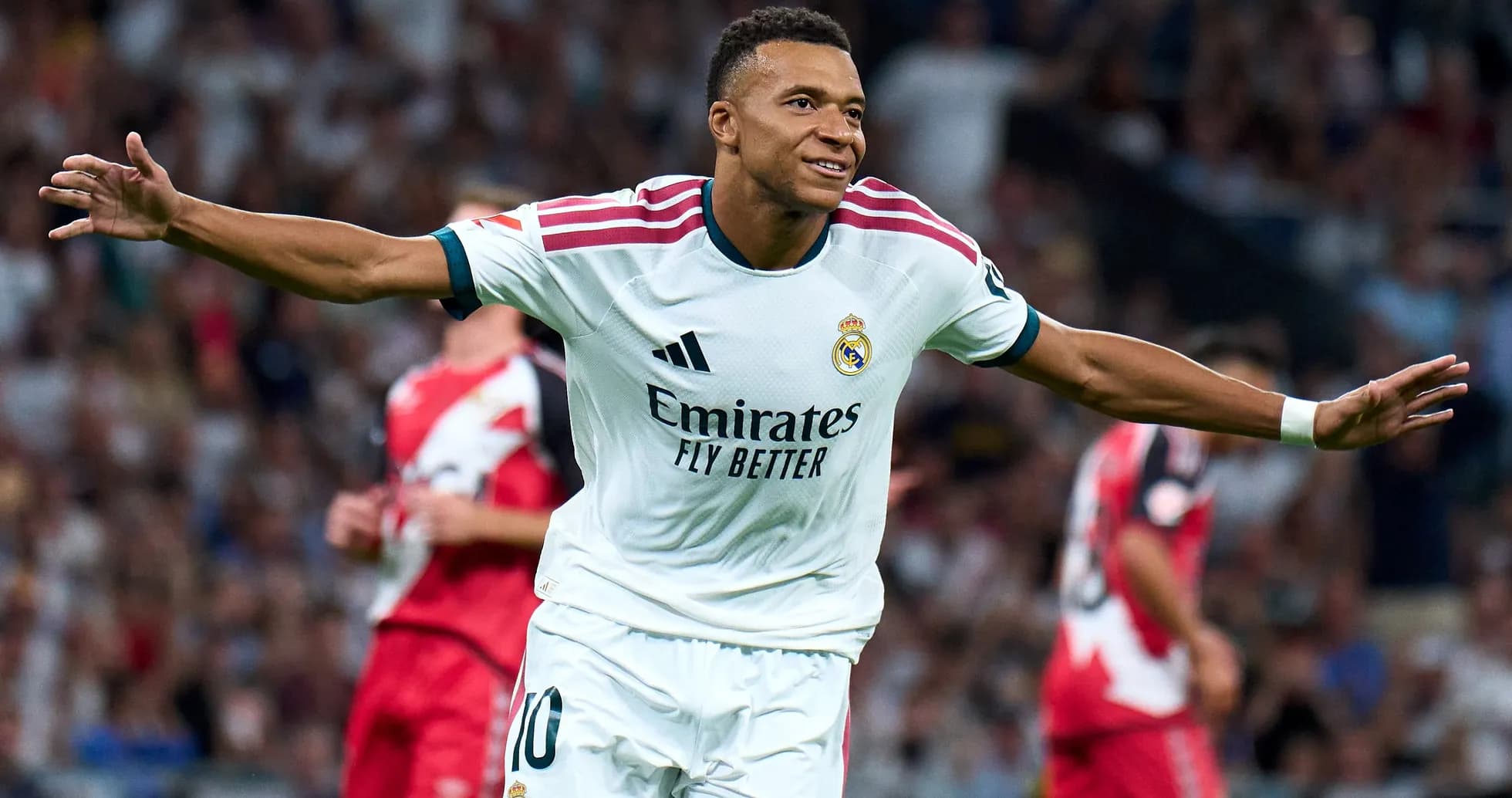 Kylian Mbappé célébrant un but pour le Real Madrid